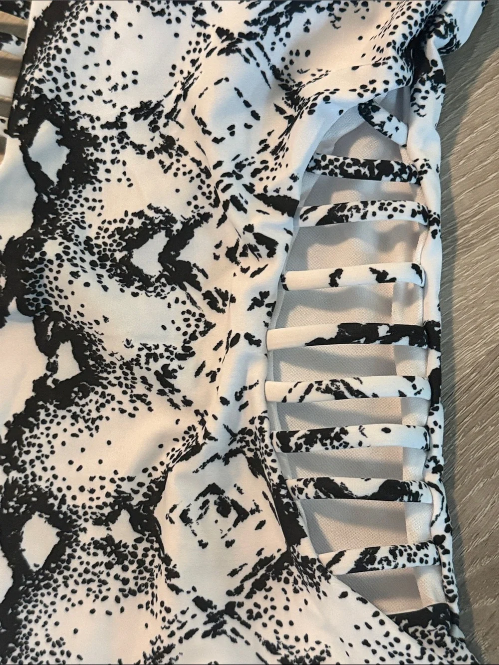 Aqua Eve Black & White Snake-Print One-Piece Swimsuit - Picture 3 of 6